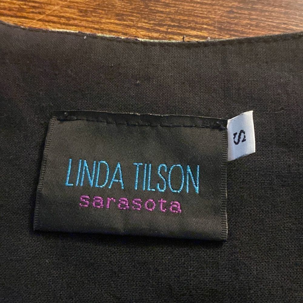 Linda Tilson Wm’s Sz Small Cotton Barnyard Farm Cows Pigs Design Vest Vintage - Picture 5 of 5